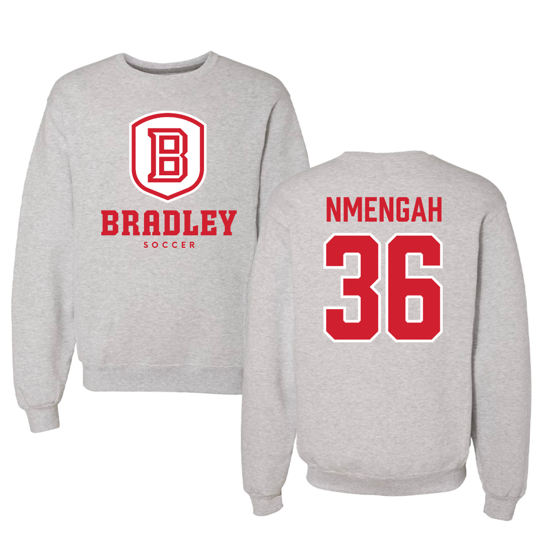 Bradley University Soccer Gray Crewneck - #36 Franc Nmengah