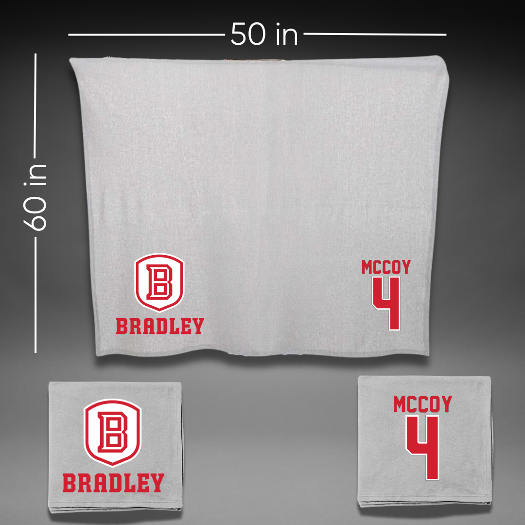 Bradley University Softball Gray Blanket - #4 Kierston McCoy