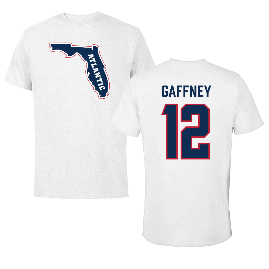 Florida Atlantic University Basketball White Tee - #12 Jalen Gaffney