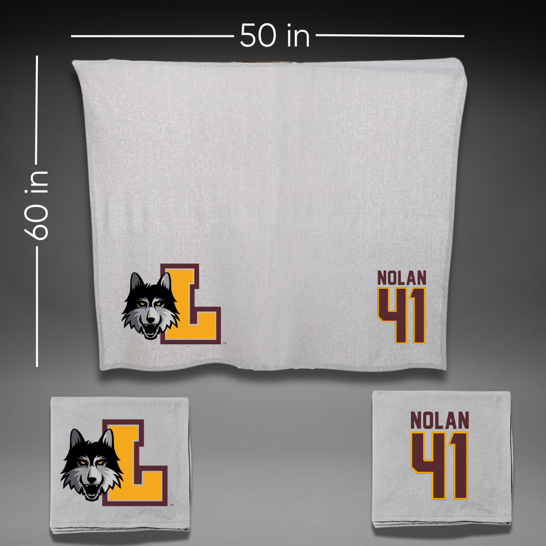 Loyola University-Chicago Basketball Gray Blanket - #41 Emma Nolan