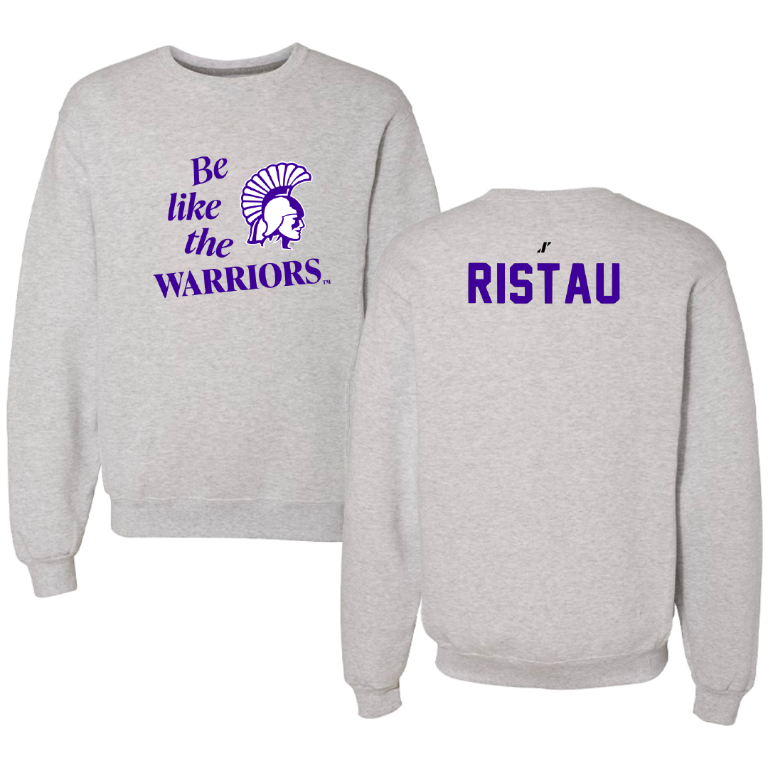 Winona State University Tennis Light Gray Be Like Us Crewneck - Lainy Ristau
