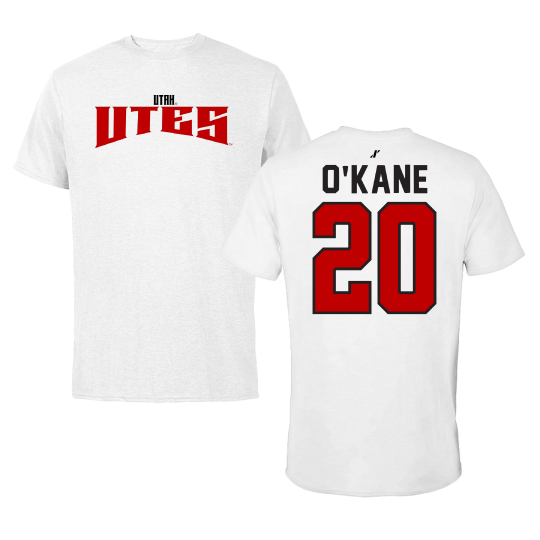 University of Utah Soccer White Classic Performance Tee - #20 Katie O'Kane