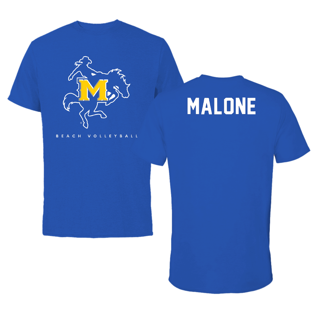 McNeese State University Beach Volleyball Blue Performance Tee - McKenna Malone