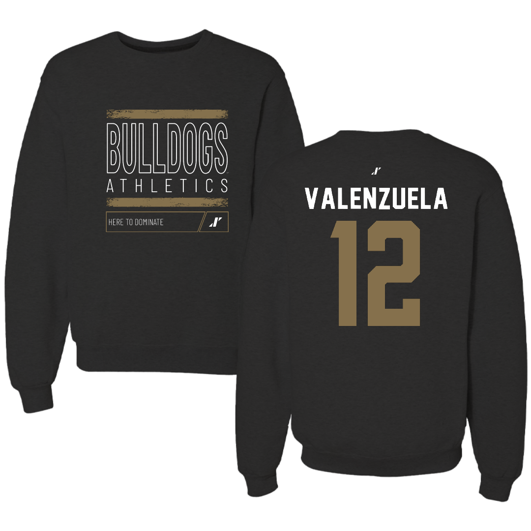 Bryant University Softball Black Dominate Crewneck - #12 Faith Valenzuela