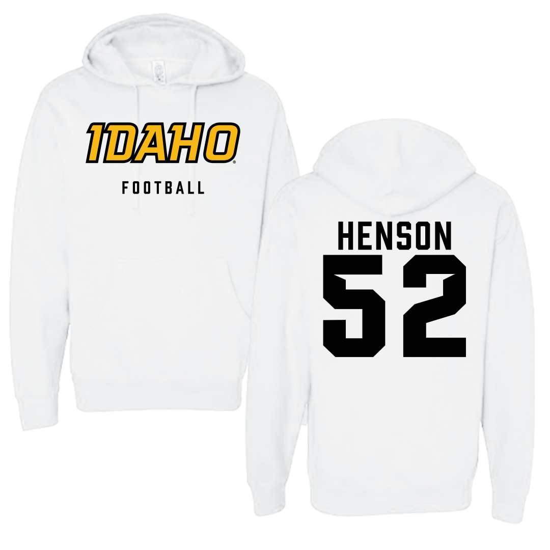 University of Idaho Football White Idaho Hoodie - #52 Kiegan Henson