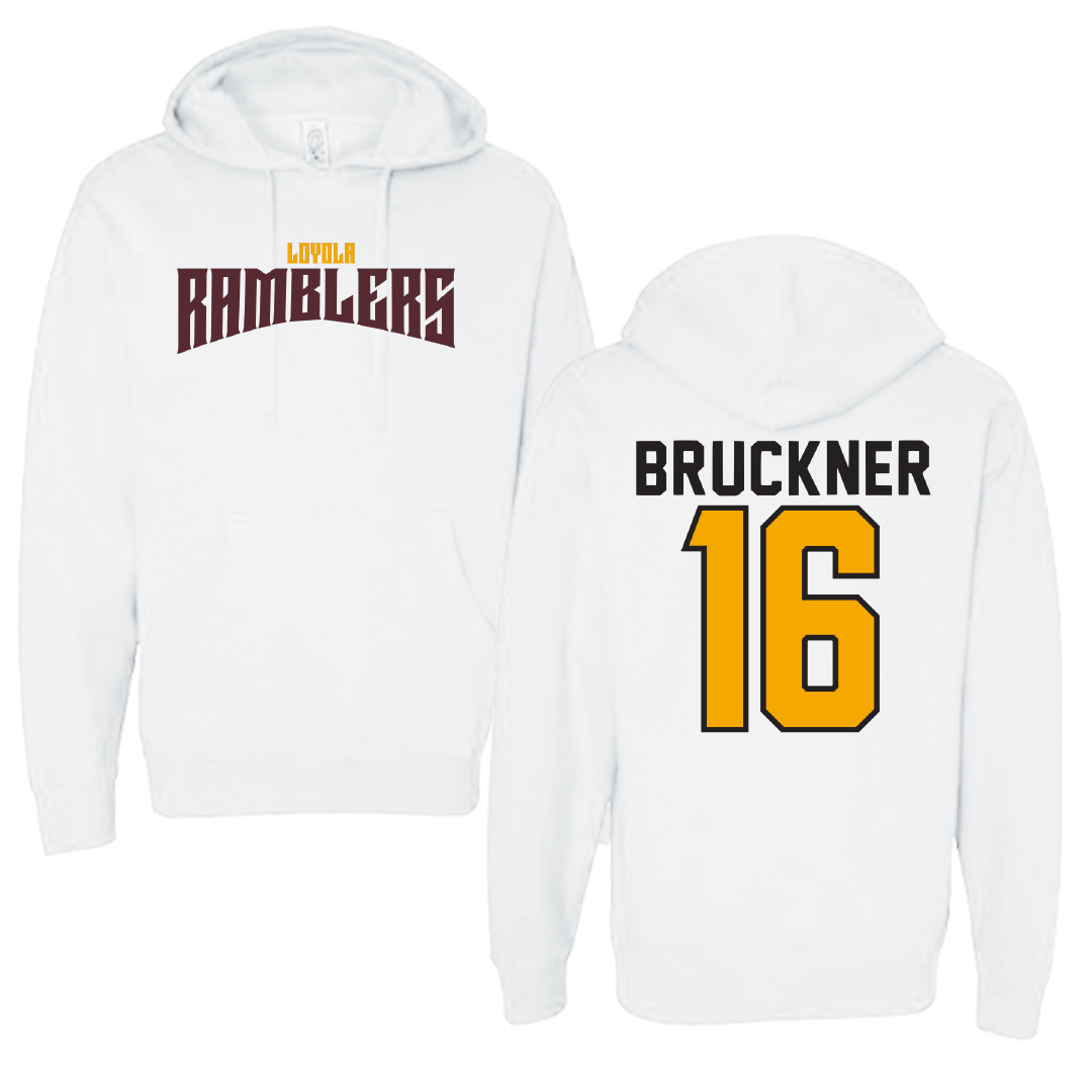 Loyola University-Chicago Volleyball White Classic Hoodie - #16 Jordan Bruckner