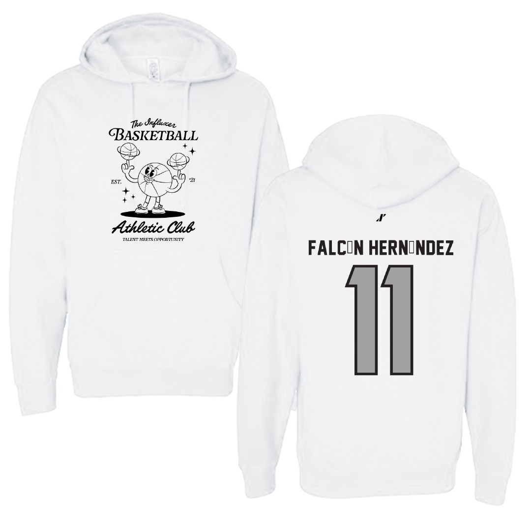 Basketball White Influxer Athletic Club Hoodie - #11 Daniela Falcón Hernández