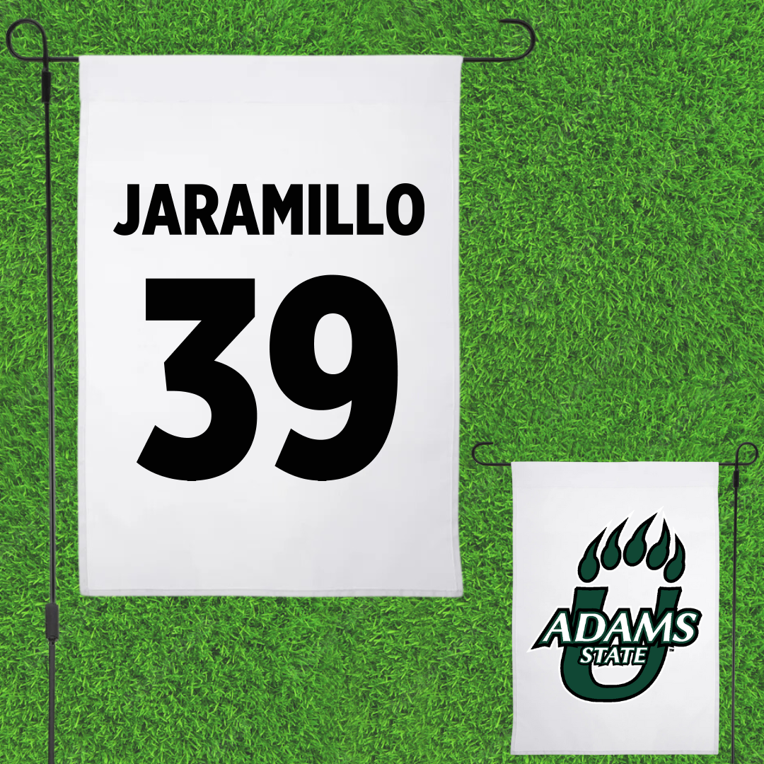 Adams State University Soccer White Garden Flag - #39 Cassandra Jaramillo