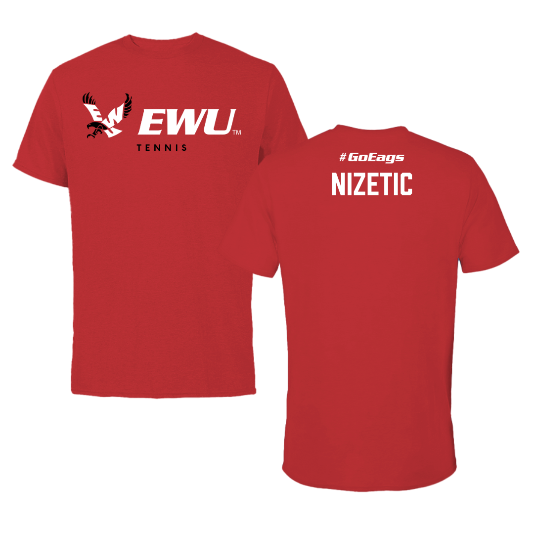 Eastern Washington University Tennis Red Block Tee - Leandra Nizetic
