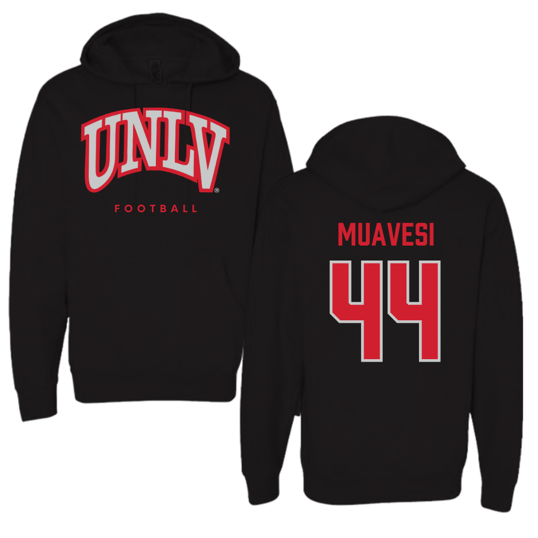University of Nevada-Las Vegas Football Black Hoodie - #44 Waisale Muavesi