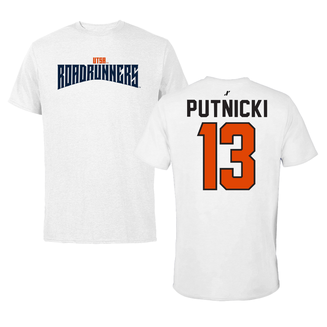 University of Texas at San Antonio Volleyball White Classic Performance Tee - #13 Miranda Putnicki