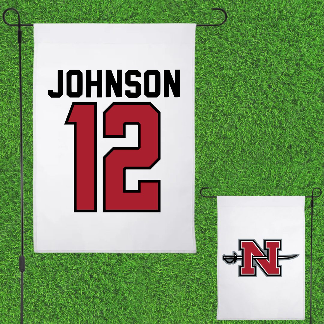 Nicholls State University Baseball White Garden Flag - #12 Tyler Johnson