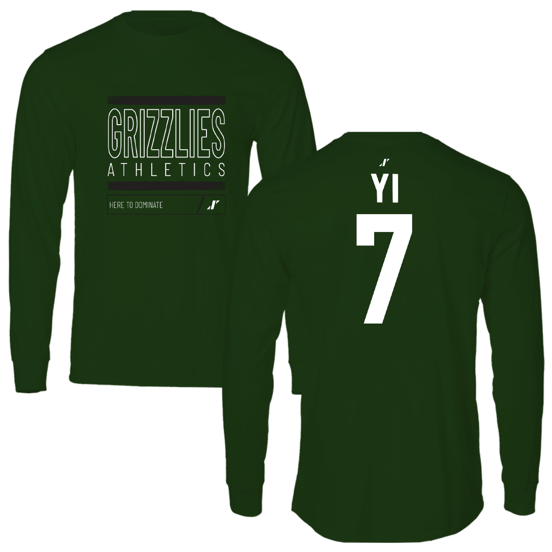 Adams State University Baseball Forest Green Dominate Long Sleeve - #7 Austin Yi