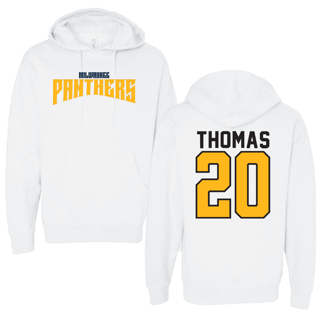 University of Wisconsin-Milwaukee Basketball White Classic Hoodie - #20 Maurice Thomas
