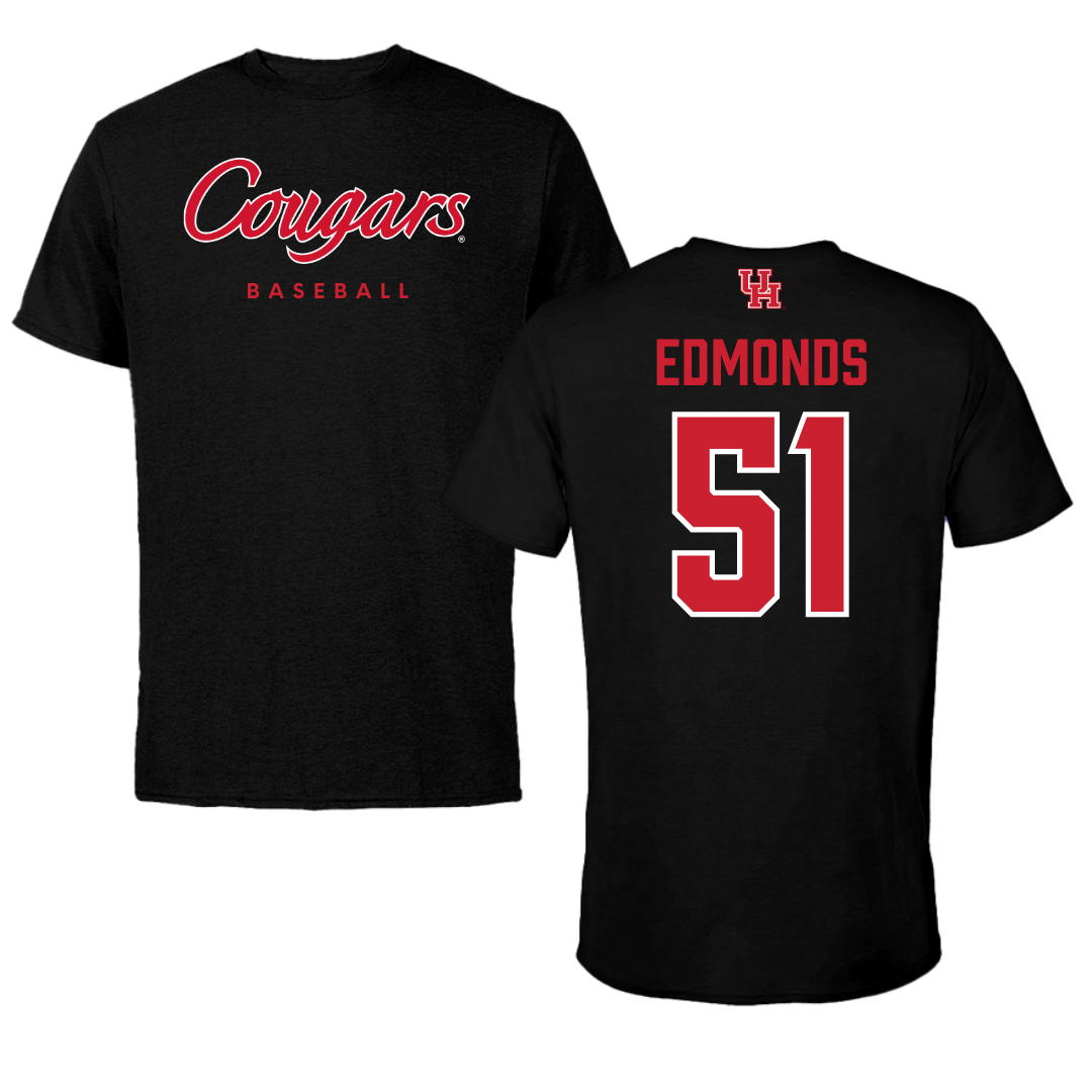 University of Houston Baseball Black Tee - #51 Cameron Edmonds