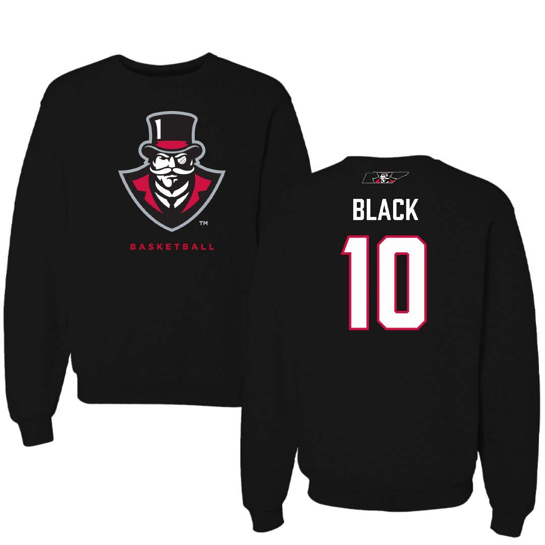 Austin Peay State University Basketball Black Mascot Crewneck - #10 Harrison Black