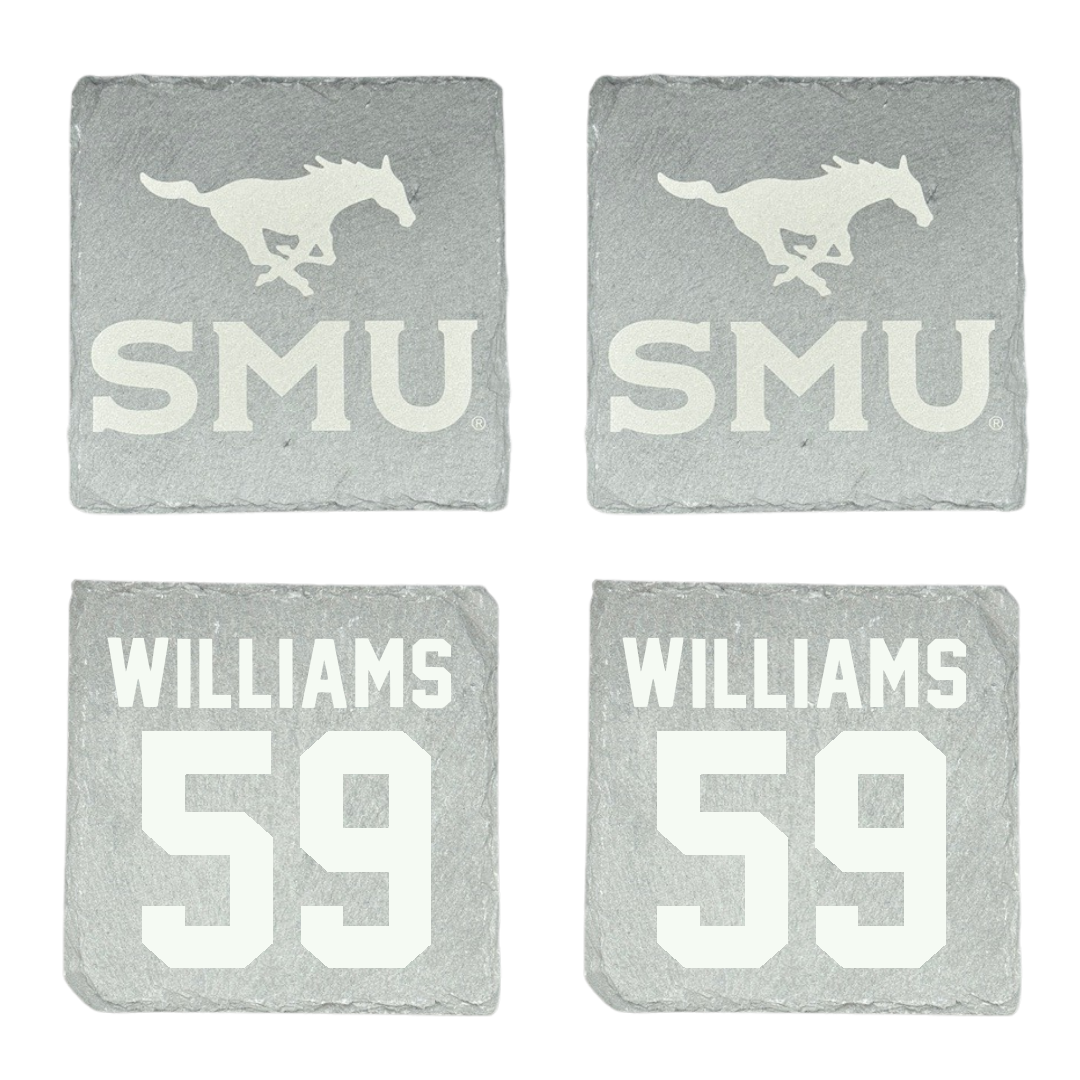 Southern Methodist University Football Stone Coaster (4 Pack)  - #59 PJ Williams