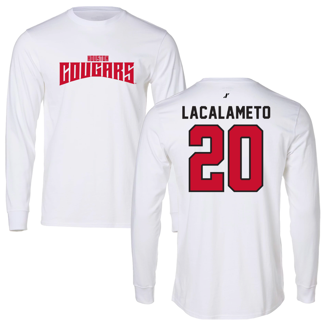 University of Houston Baseball White Classic Performance Long Sleeve - #20 Kyle LaCalameto