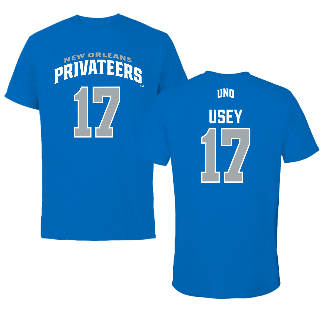 University of New Orleans Baseball Blue Jersey Tee - #17 Trey Usey