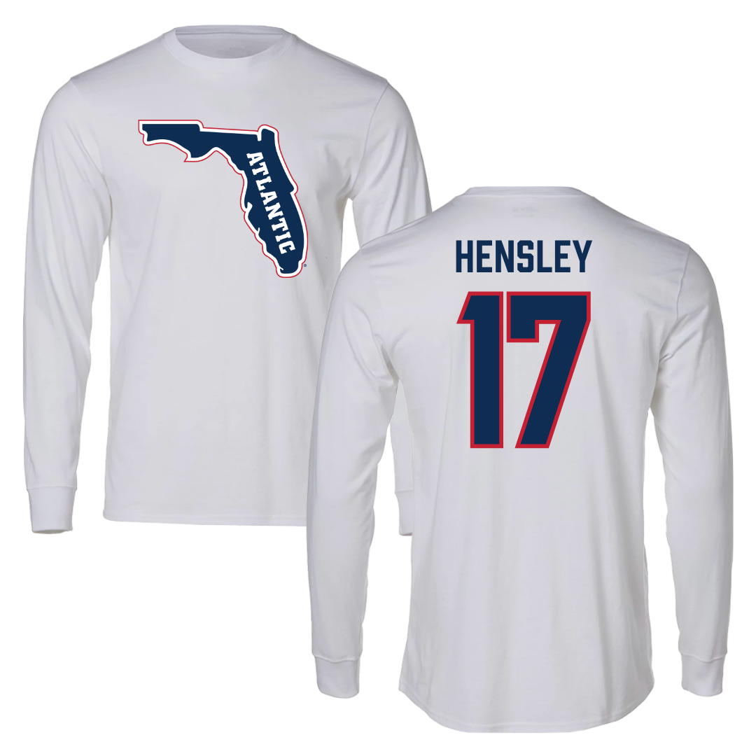 Florida Atlantic University Volleyball White Long Sleeve - #17 Victoria Hensley