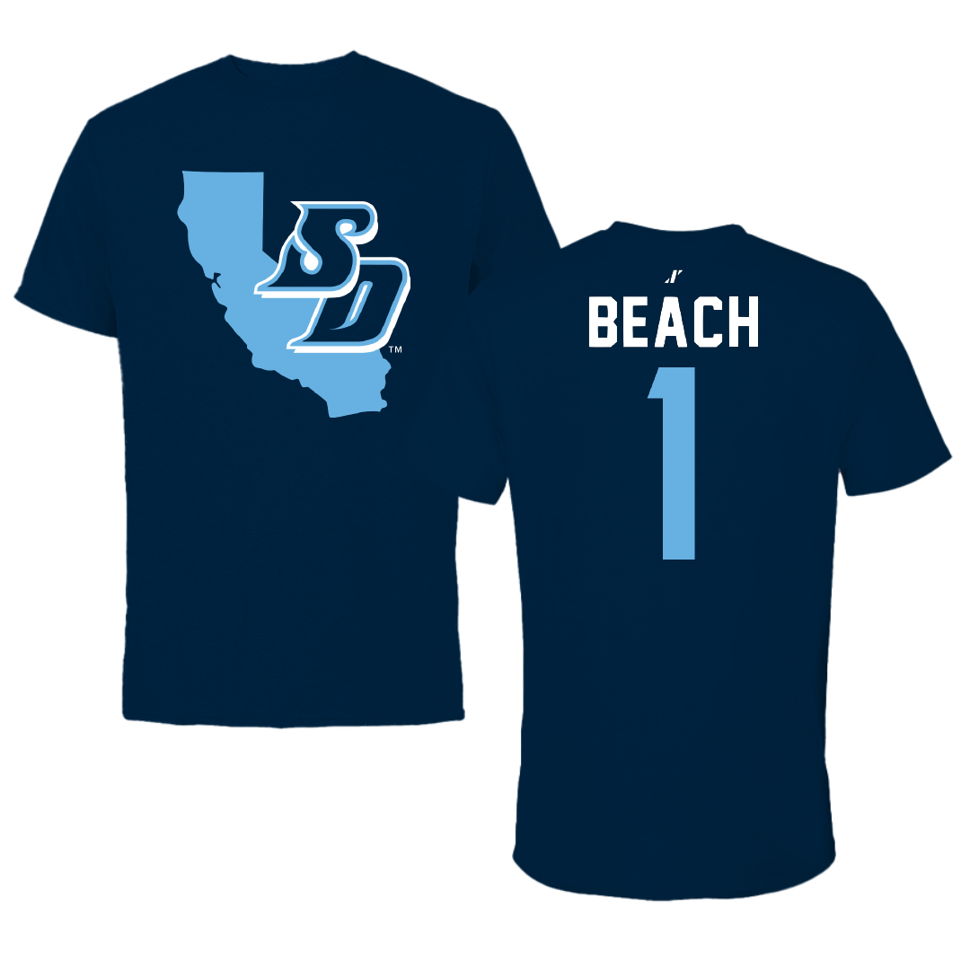 University of San Diego Volleyball Navy State Performance Tee - #1 Neomi Beach