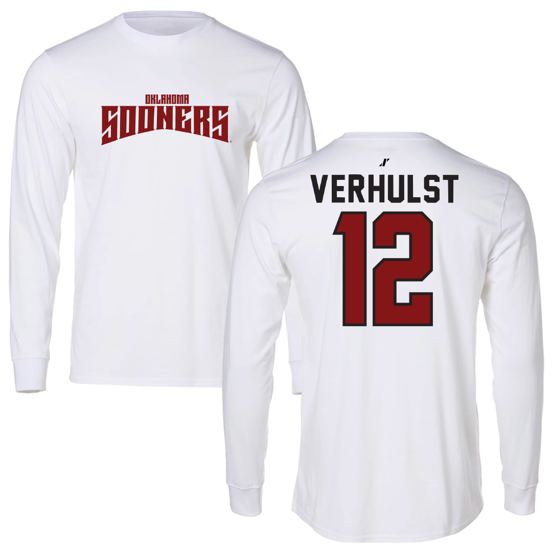 University of Oklahoma Basketball White Classic Long Sleeve - #12 Payton Verhulst