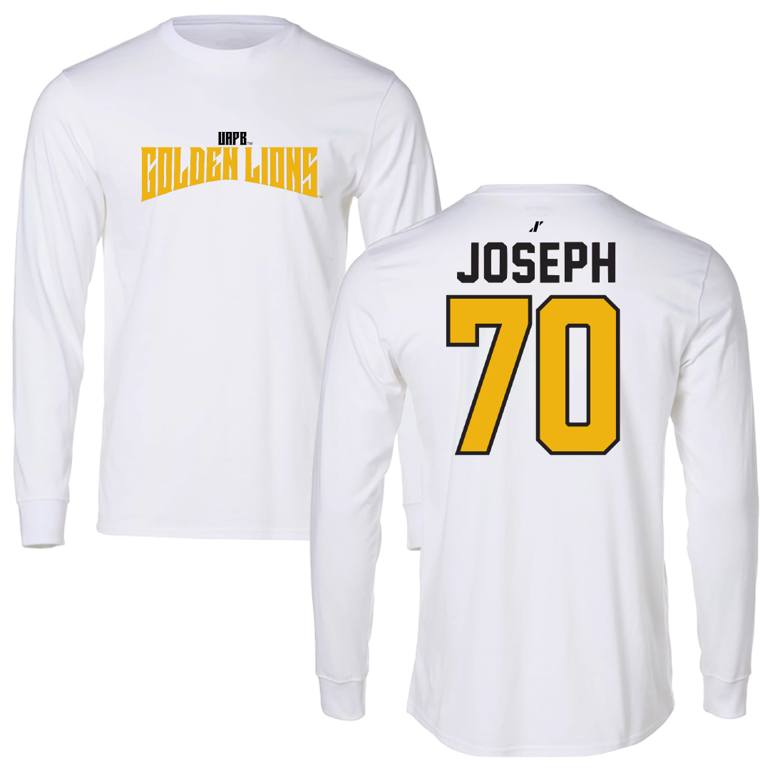 University of Arkansas-Pine Bluff Football White Classic Performance Long Sleeve - #70 Charles Joseph