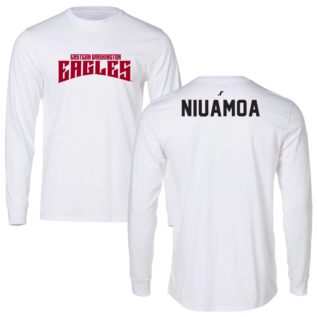 Eastern Washington University TF and XC White Classic Long Sleeve - JJ Niuamoa