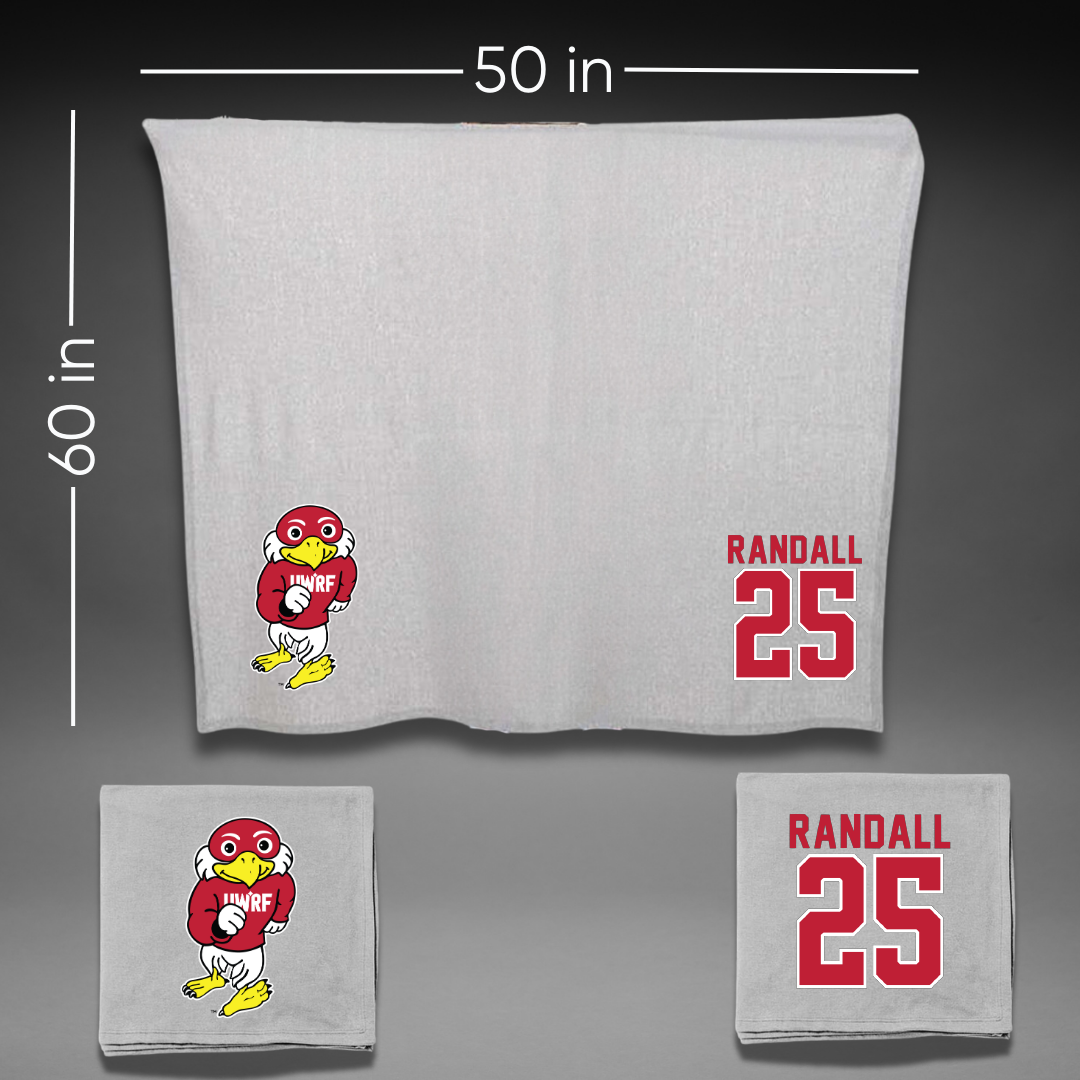 University of Wisconsin-River Falls Football Gray Blanket - #25 Isaiah Randall