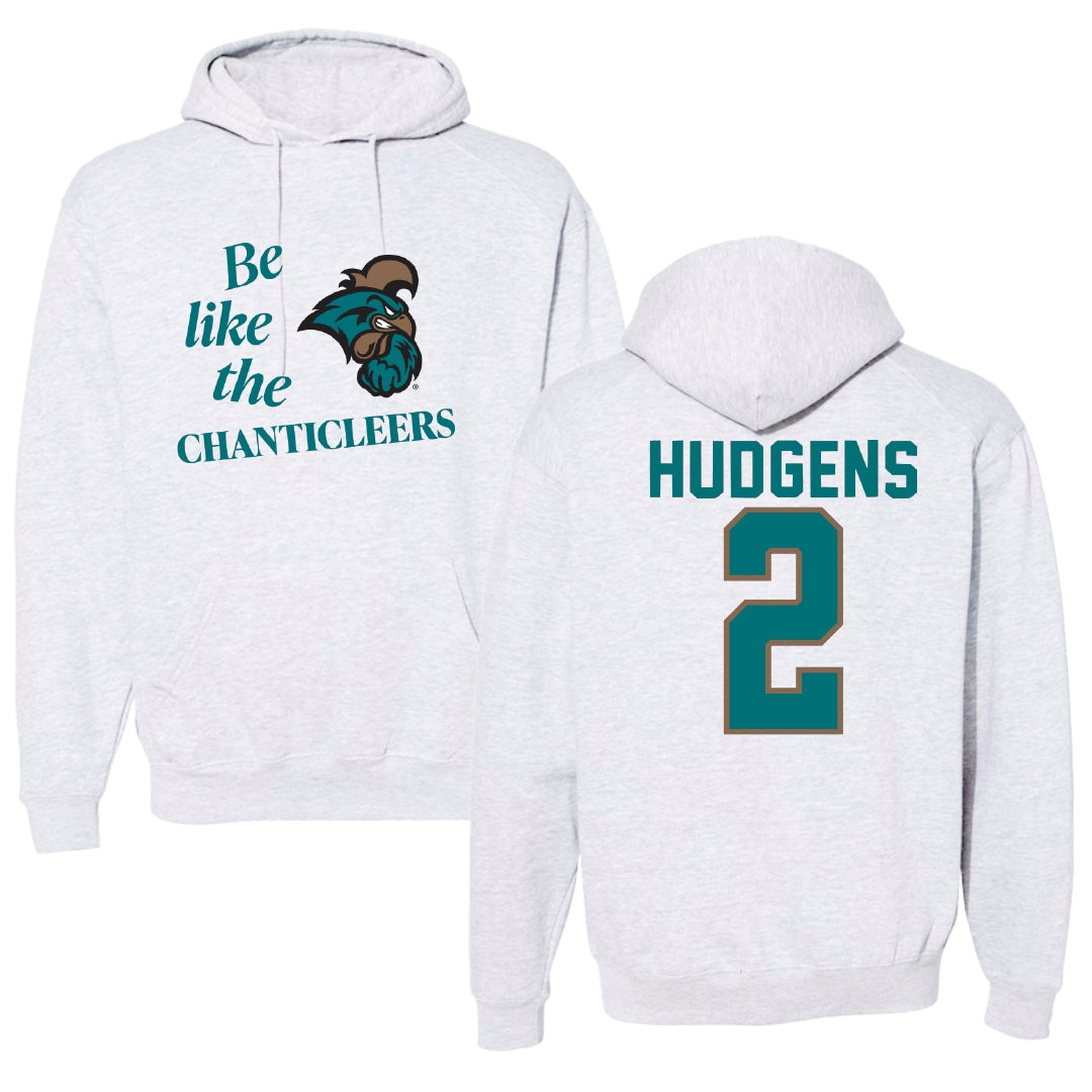 Coastal Carolina University Softball Light Gray Be Like Us Hoodie - #2 Clara Hudgens