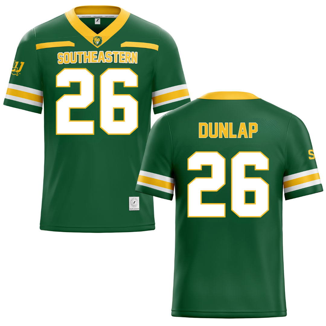 Southeastern Louisiana University Green Football Jersey - #26 Austin Dunlap
