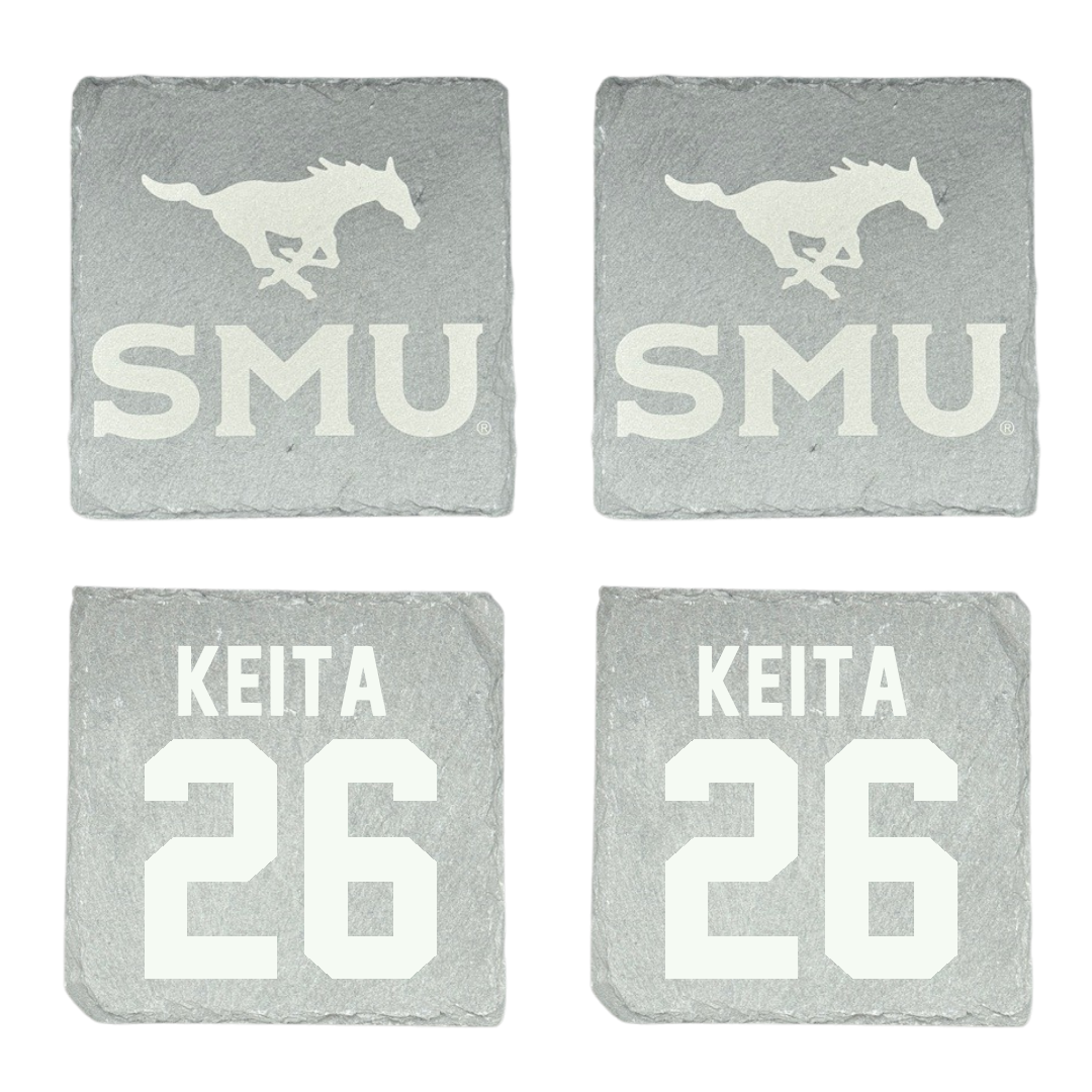 Southern Methodist University Soccer Stone Coaster (4 Pack)  - #26 Ibrahim Keita