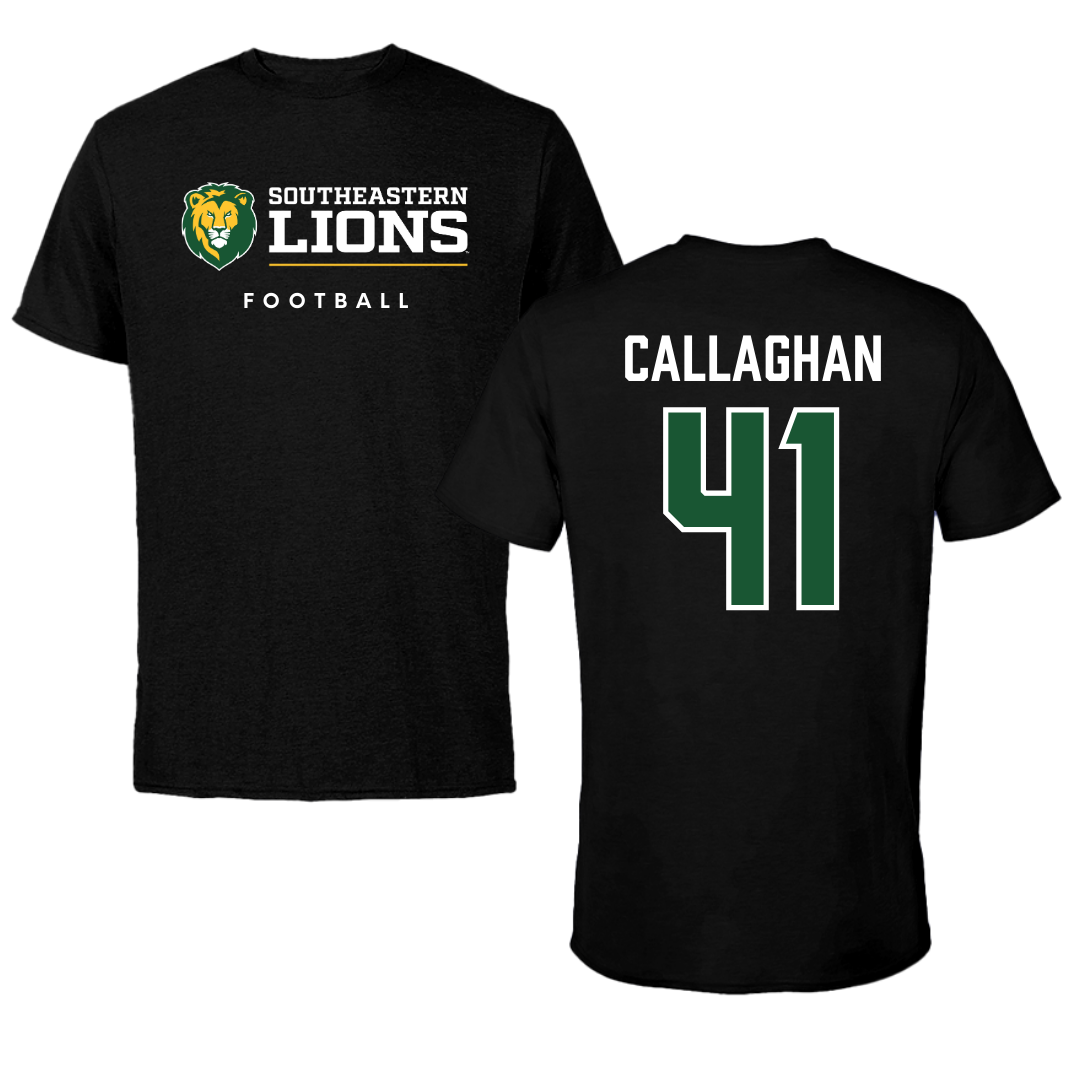 Southeastern Louisiana University Football Black Performance Tee - #41 Riley Callaghan