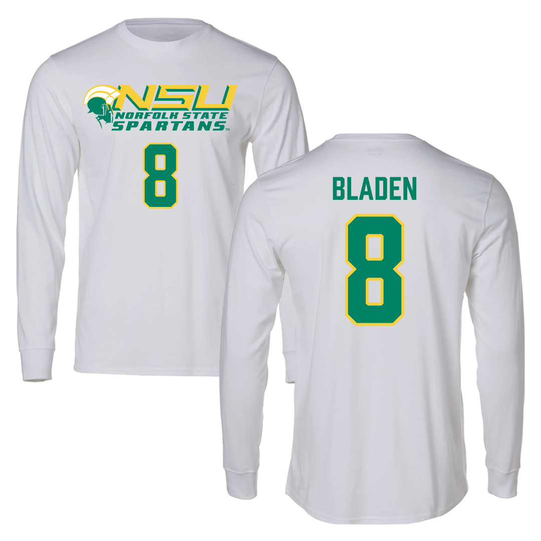 Norfolk State University Basketball White Long Sleeve - #8 Tyrel Bladen