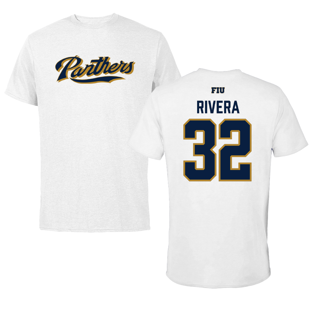 Florida International University Baseball White Performance Tee - #32 Nelson Rivera