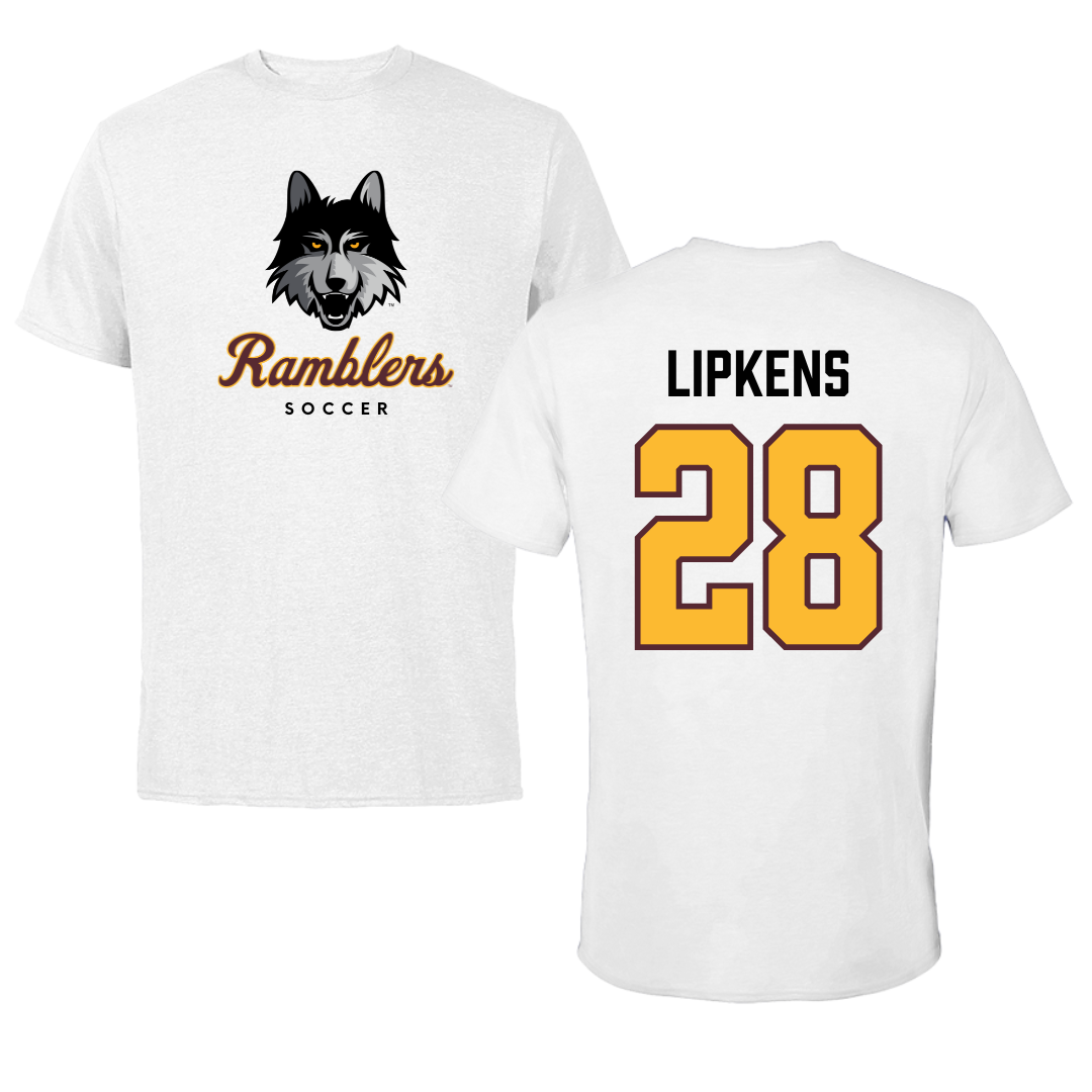 Loyola University-Chicago Soccer White Ramblers Performance Tee - #28 Naya Lipkens