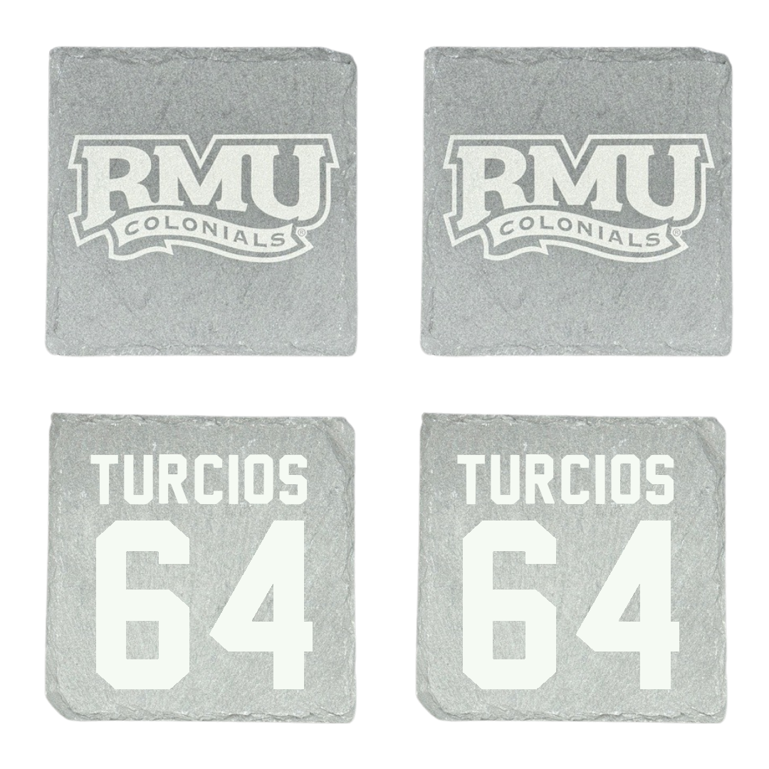 Robert Morris University Football Stone Coaster (4 Pack)  - #64 Diego Turcios