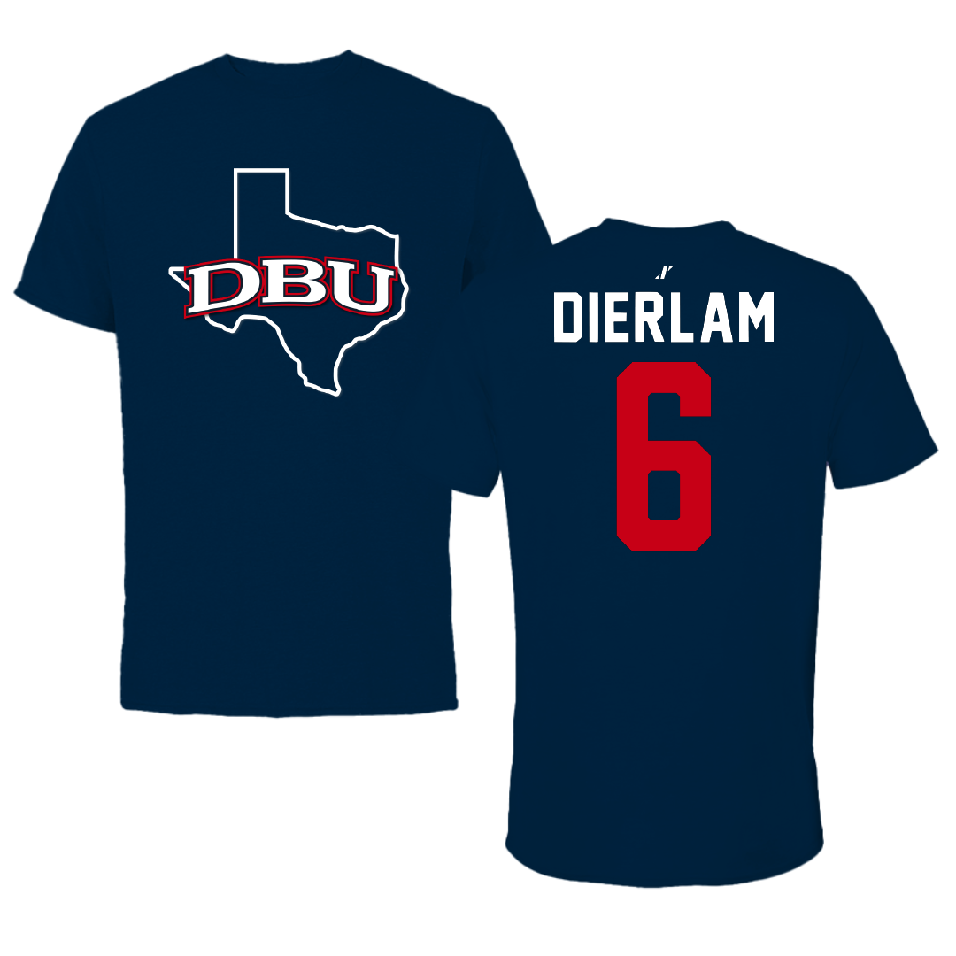 Dallas Baptist University Soccer Navy State Performance Tee - #6 Hunter Dierlam