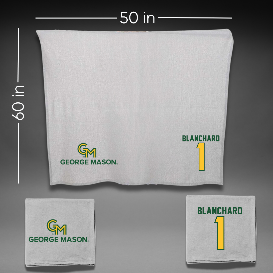 George Mason University Baseball Gray Blanket - #1 Evan Blanchard