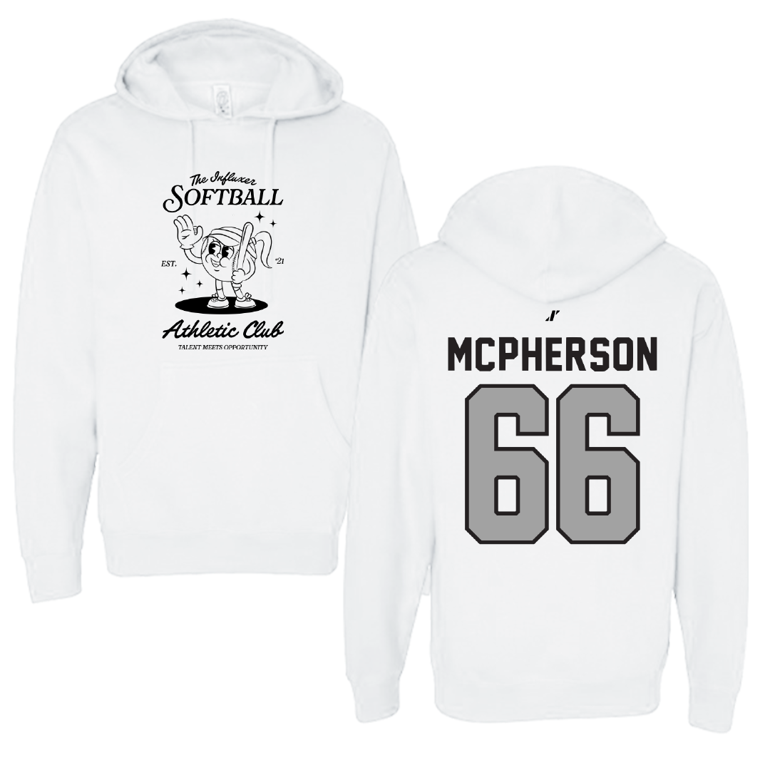 Softball White Influxer Athletic Club Hoodie - #66 Maya McPherson