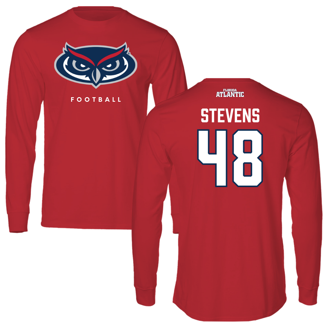 Florida Atlantic University Football Red Long Sleeve - #48 Dai'Sean Stevens