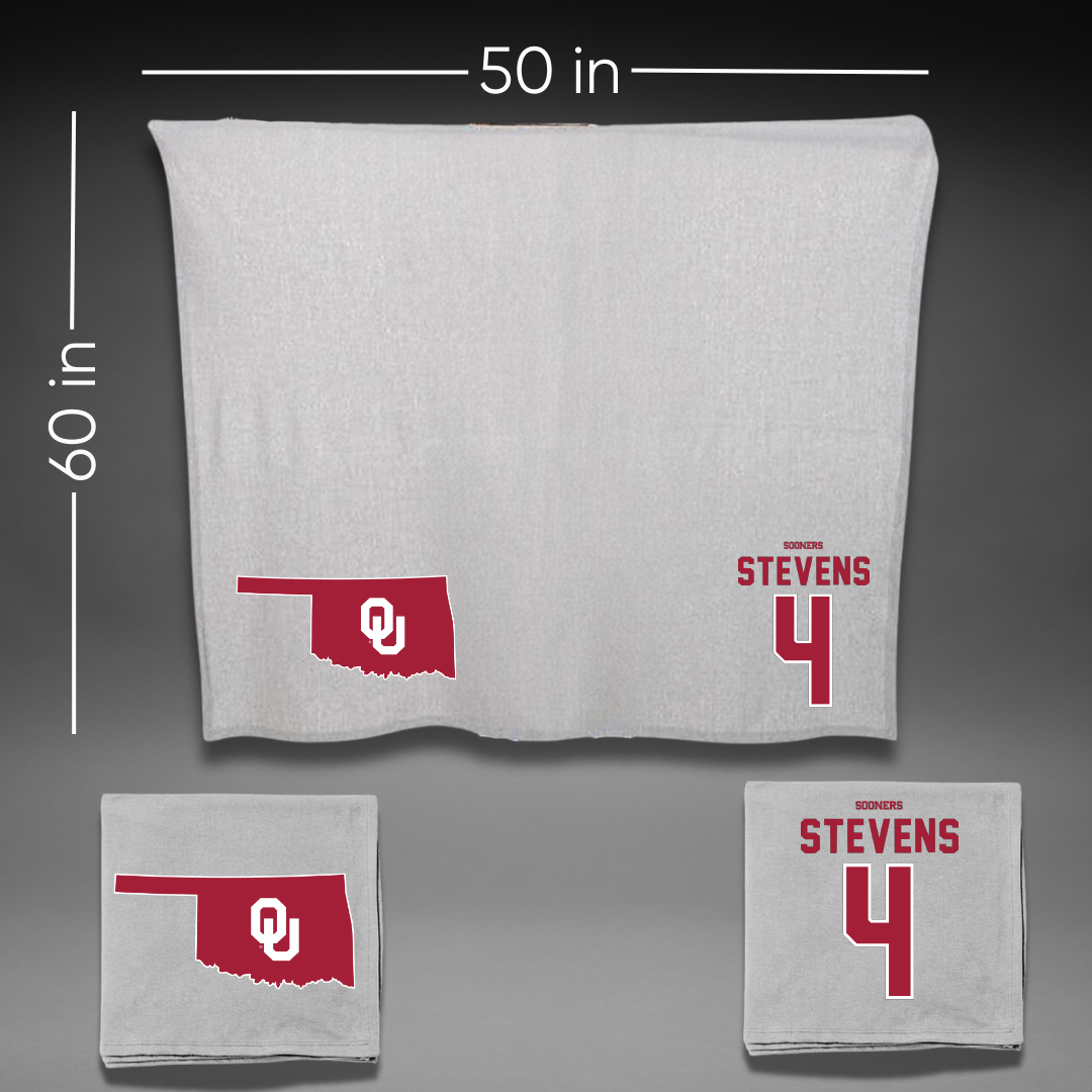 University of Oklahoma Soccer Gray Blanket - #4 Avery Stevens