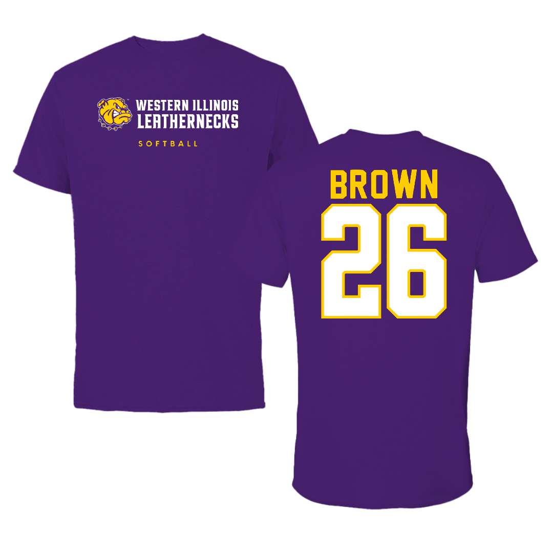 Western Illinois University Softball Purple Performance Tee - #26 Payton Brown
