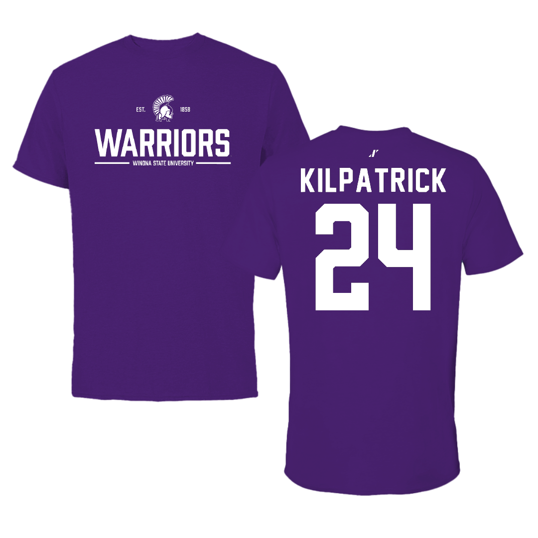 Winona State University Basketball Purple General Tee - #24 Emmaline Kilpatrick