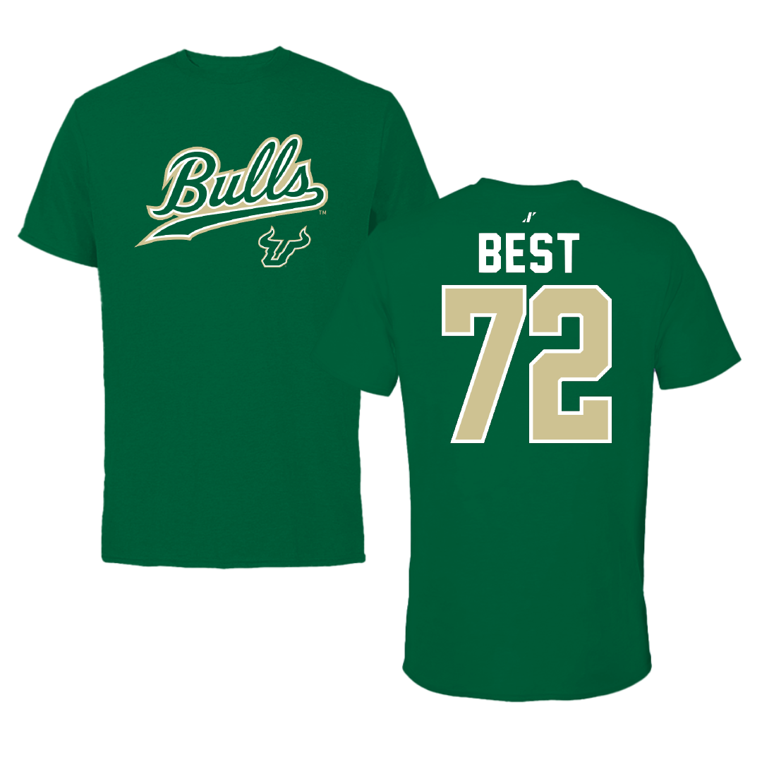 University of South Florida Football Green General Tee - #72 Cole Best