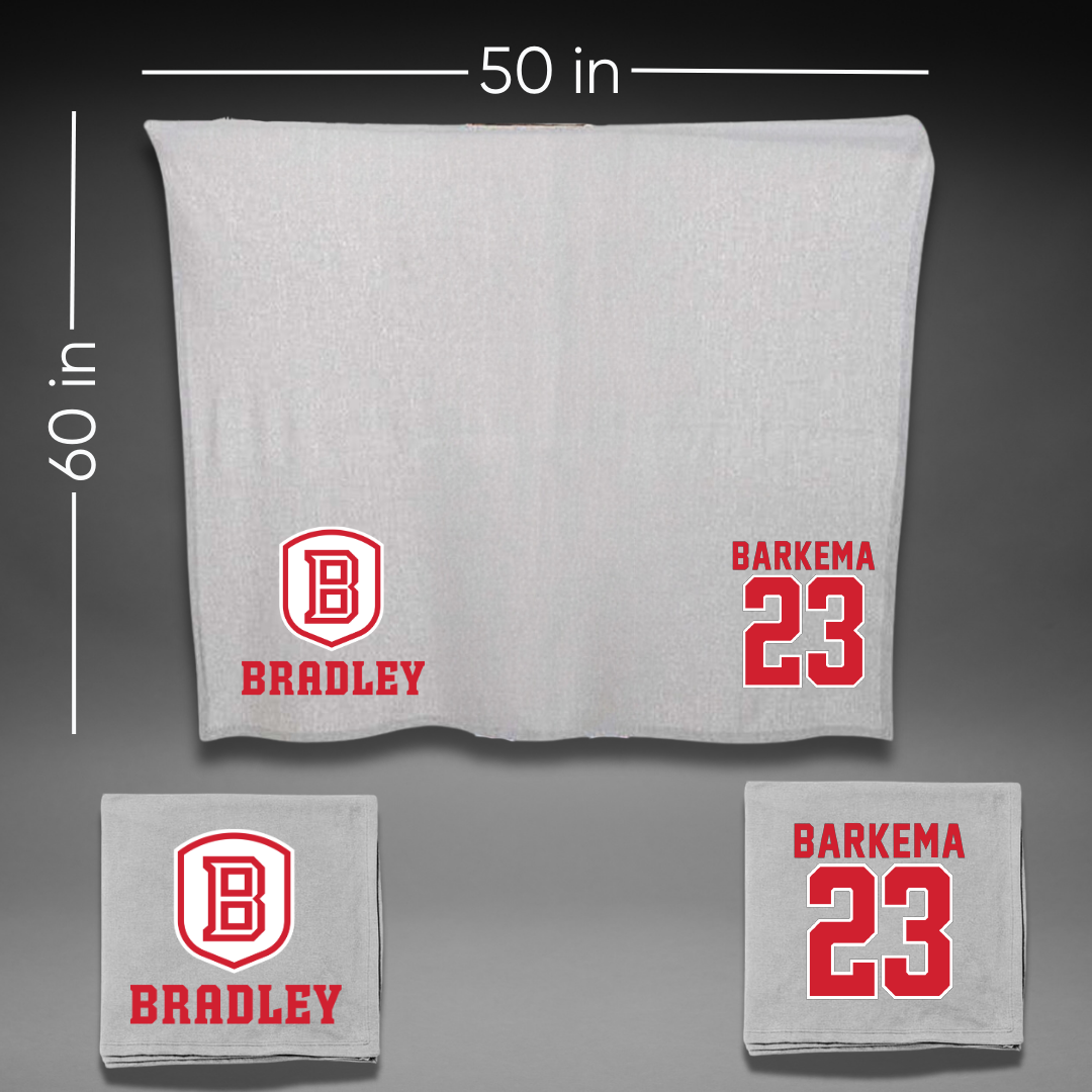 Bradley University Basketball Gray Blanket - #23 Reagan Barkema