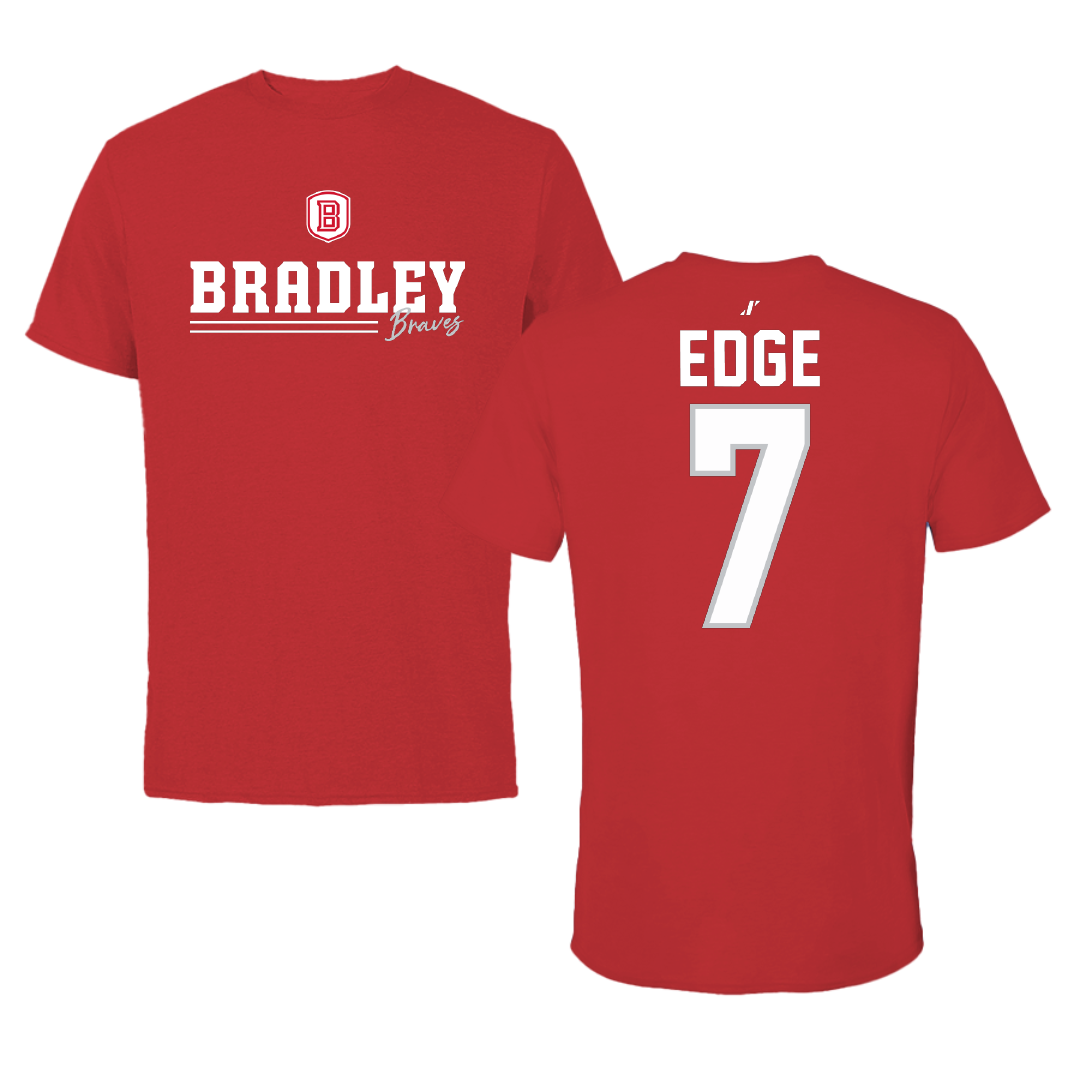 Bradley University Baseball Red General Tee - #7 Anthony Edge