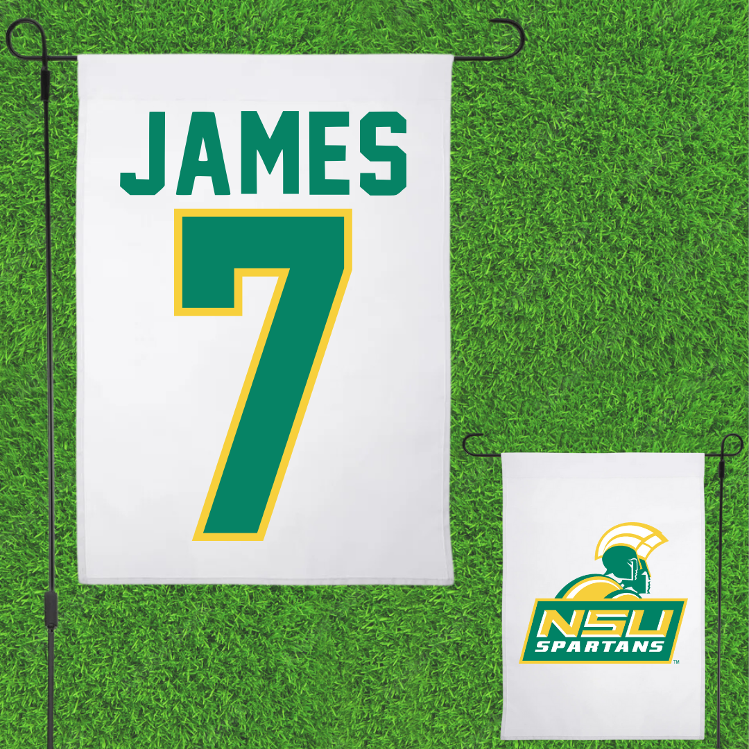 Norfolk State University Football White Garden Flag - #7 Nolan James