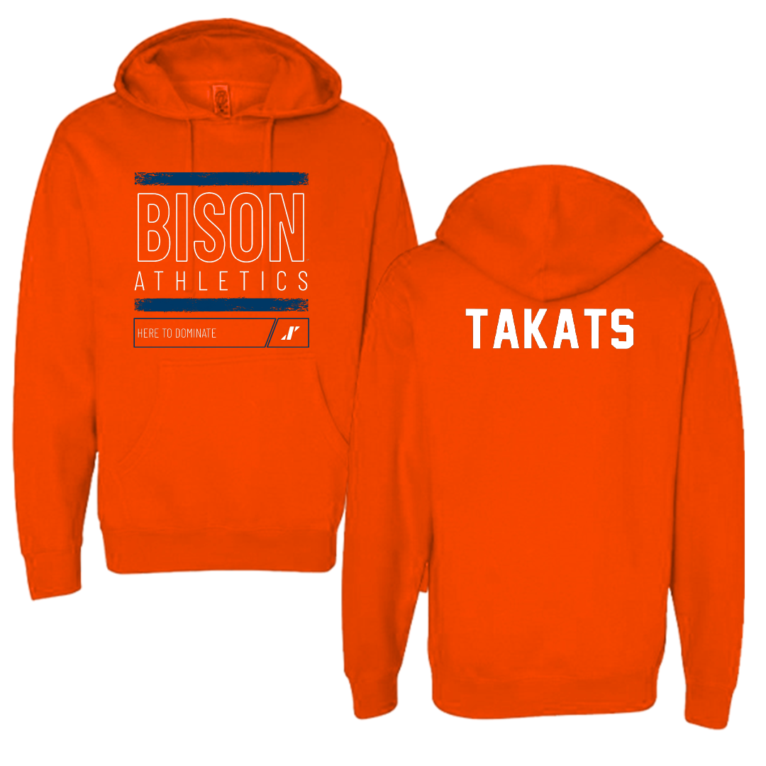 Bucknell University Wrestling Orange Dominate Hoodie - Myles Takats