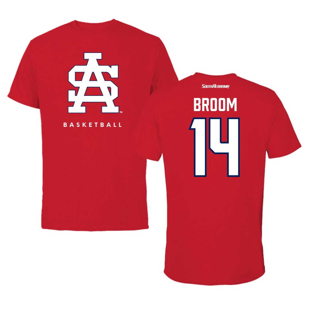 University of South Alabama Basketball Red Performance Tee - #14 John Broom